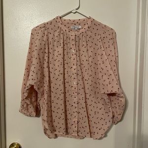 Madewell Buttton Down Flower 100% Cotton Long Sleeve Top XS